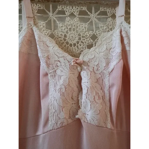 Vintage 60's Soft Pink‎ Slip Sz S - Picture 8 of 8